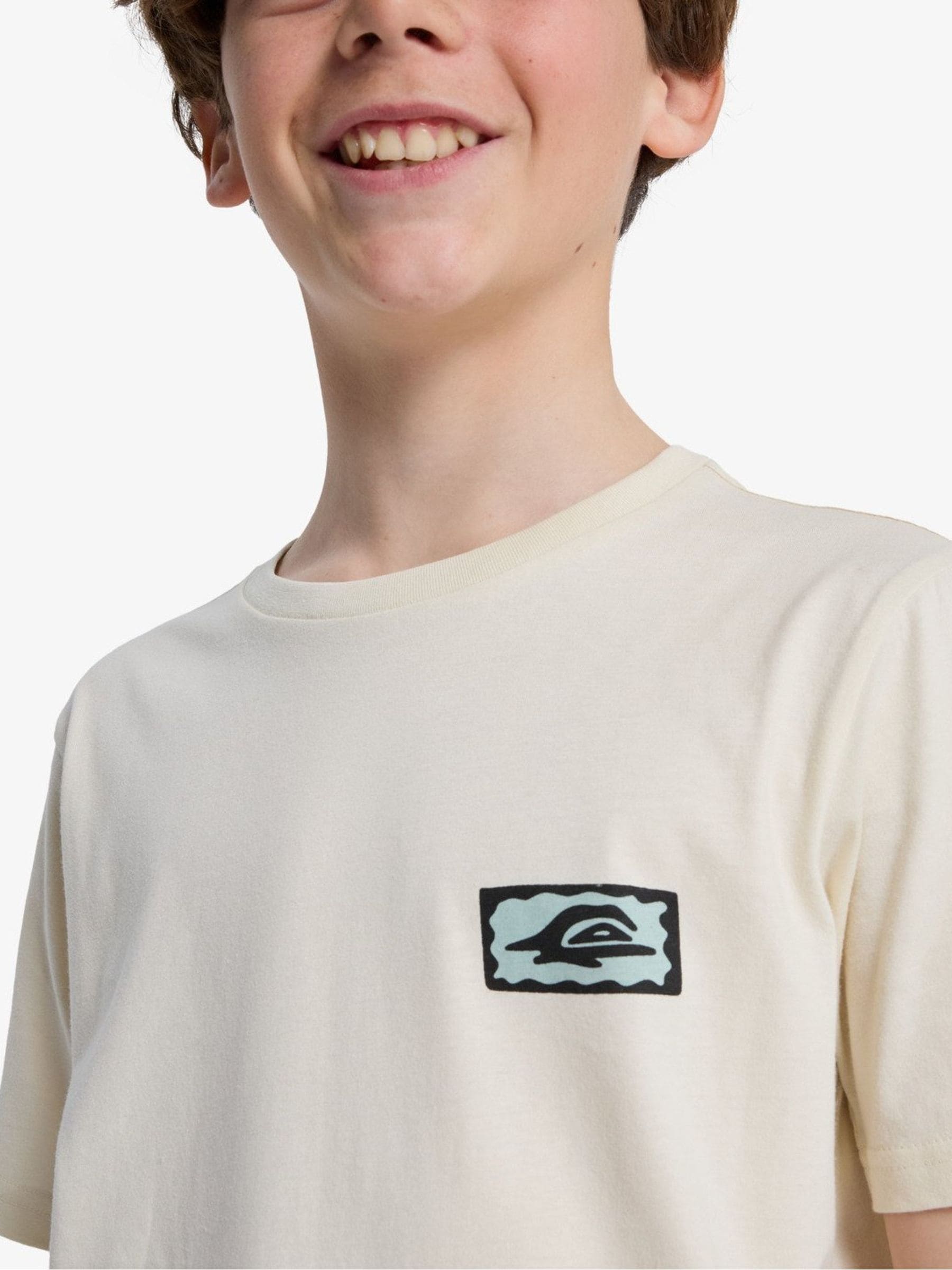 Dsiney Kidz - Quiksilver White Serenity Splash Backprint Graphic Short Sleeve Logo T-Shirt image 5