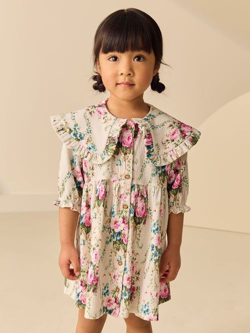 Cream Short Sleeve Collar Dress (3mths-7yrs) image 1
