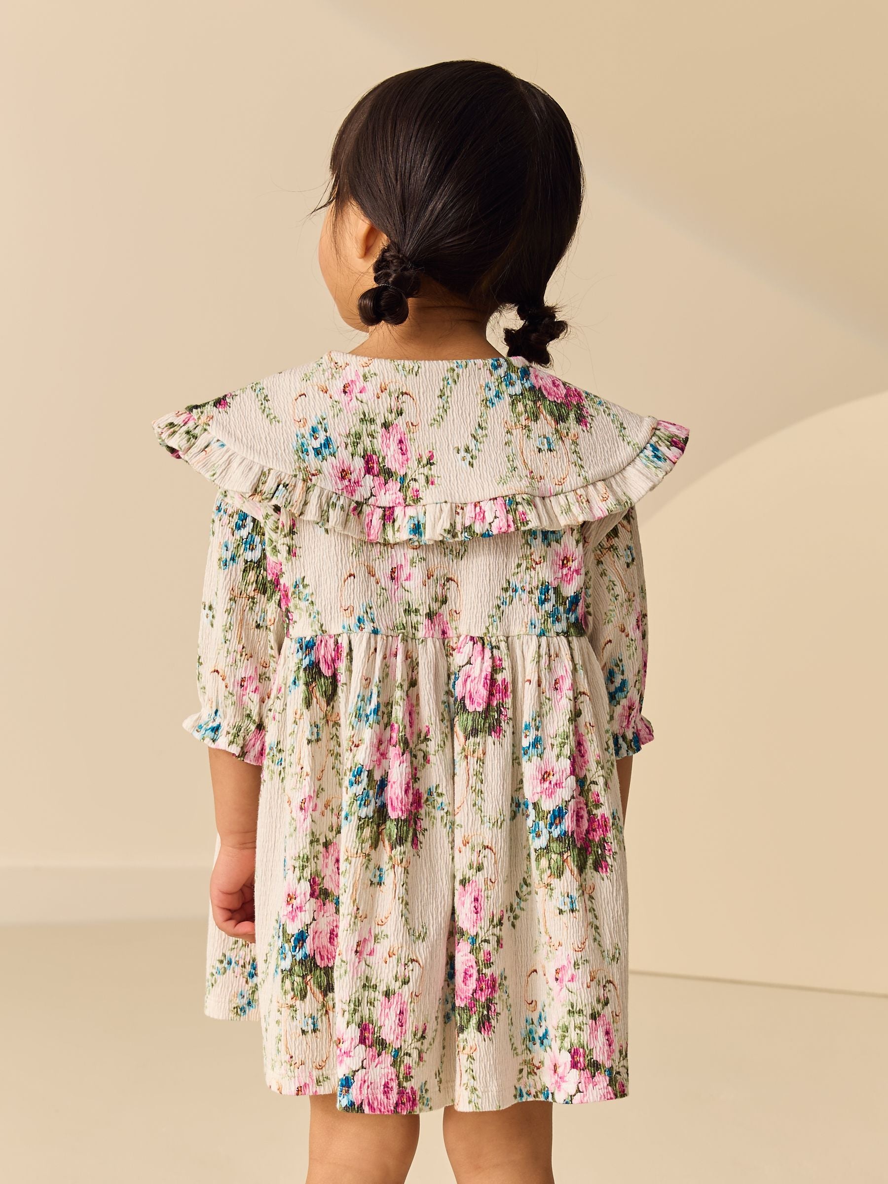 Cream Short Sleeve Collar Dress (3mths-7yrs) image 3