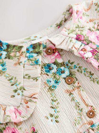 Cream Short Sleeve Collar Dress (3mths-7yrs) image 7