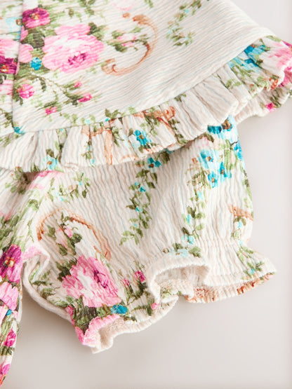 Cream Short Sleeve Collar Dress (3mths-7yrs) image 8