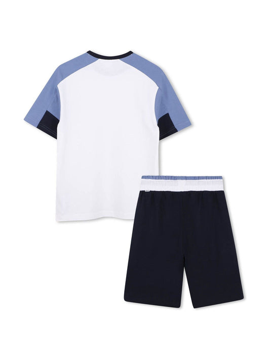 BOSS White Logo Short Sleeve T-Shirt and Bermuda Shorts Set image 2