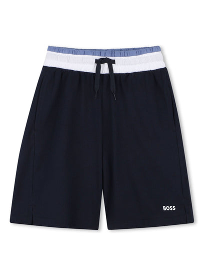 BOSS White Logo Short Sleeve T-Shirt and Bermuda Shorts Set image 5