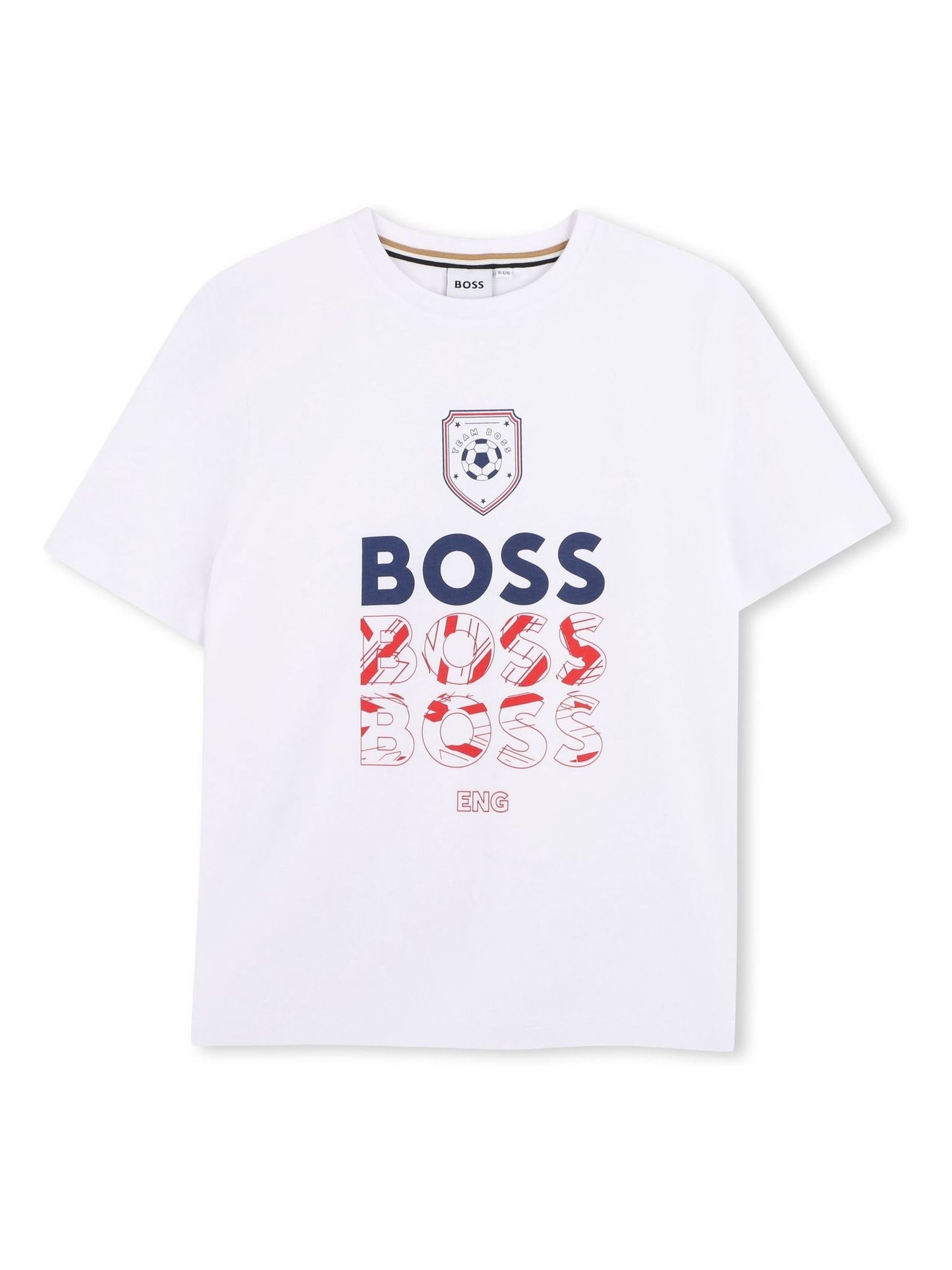 BOSS White World Cup Logo Short Sleeve Crew Neck T-Shirt image 1