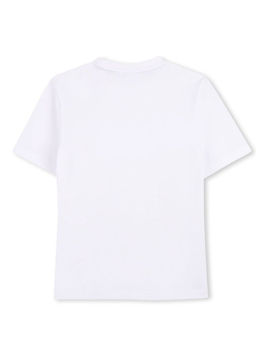 BOSS White World Cup Logo Short Sleeve Crew Neck T-Shirt image 2