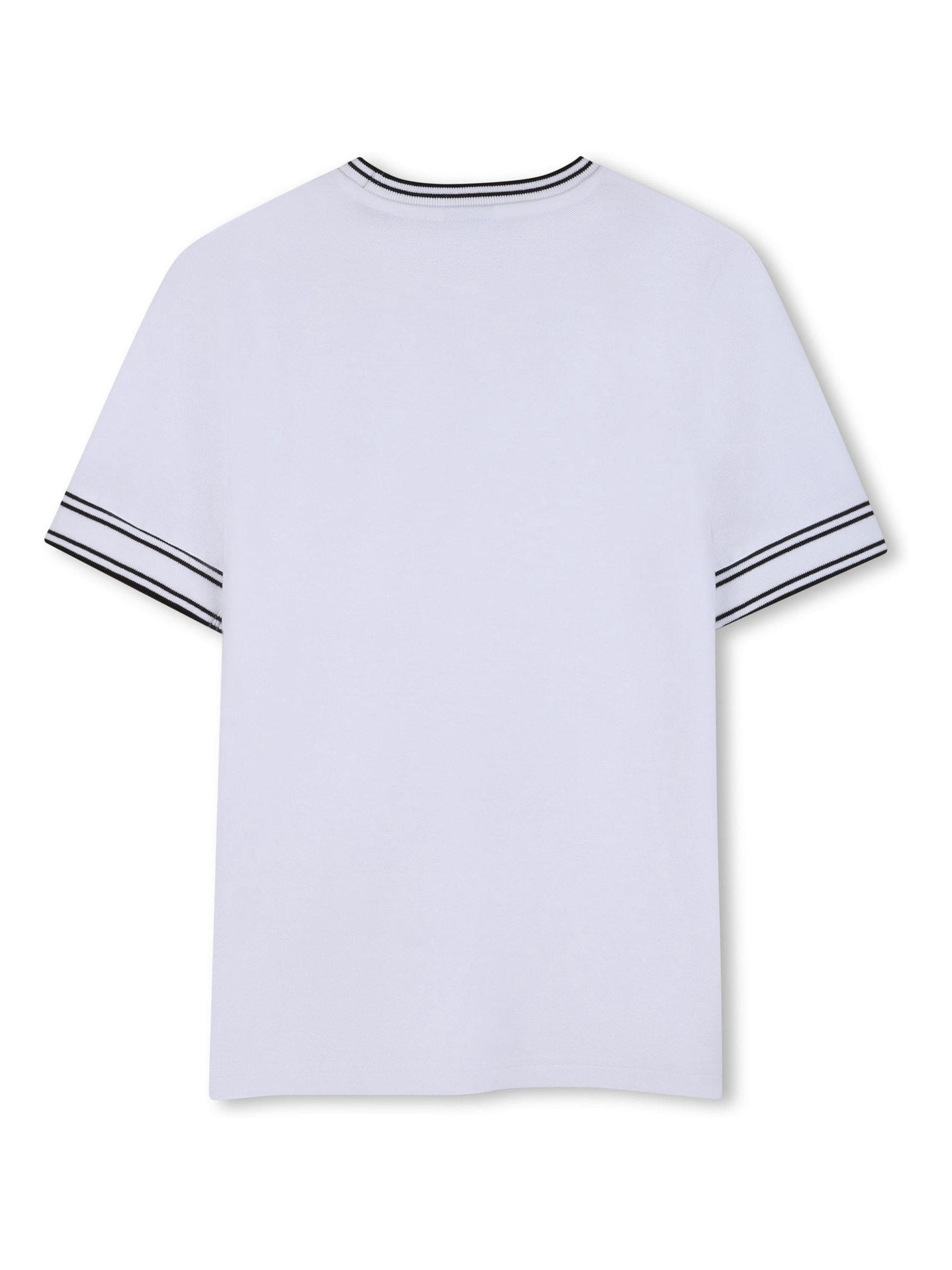 BOSS White Logo Short Sleeve Stripe T-Shirt image 2