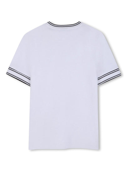 BOSS White Logo Short Sleeve Stripe T-Shirt image 2
