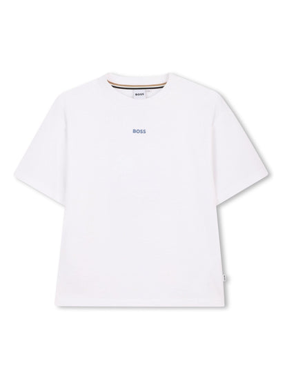 BOSS White Logo Crew Neck Short Sleeve T-Shirt image 1