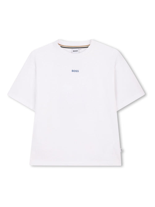 BOSS White Logo Crew Neck Short Sleeve T-Shirt image 1