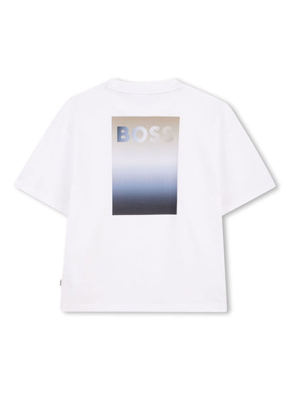 BOSS White Logo Crew Neck Short Sleeve T-Shirt image 2
