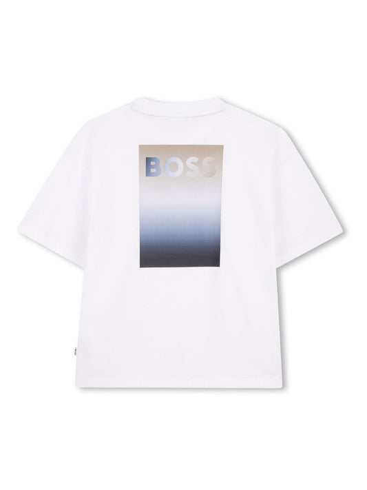 BOSS White Logo Crew Neck Short Sleeve T-Shirt image 2