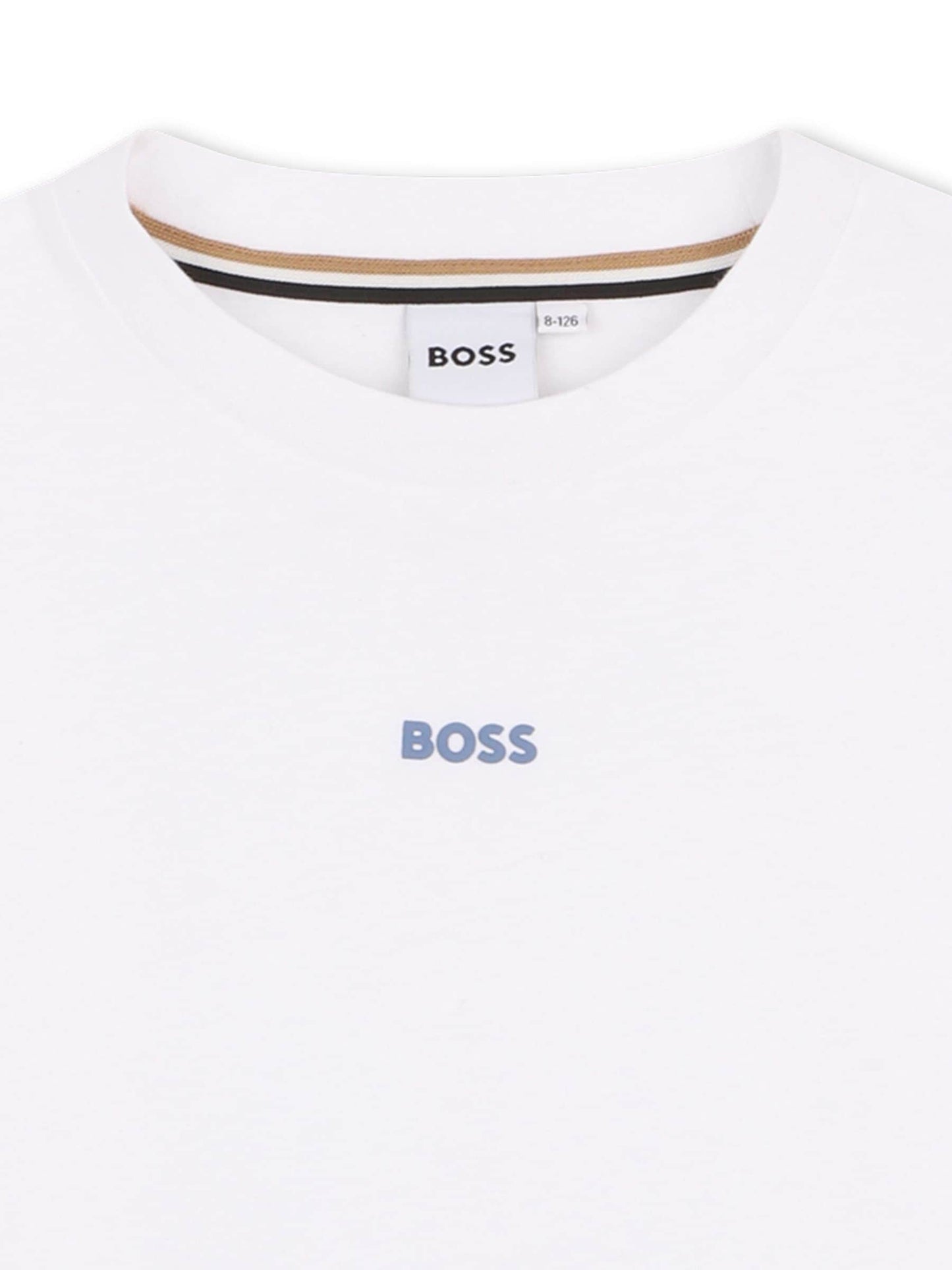 BOSS White Logo Crew Neck Short Sleeve T-Shirt image 3