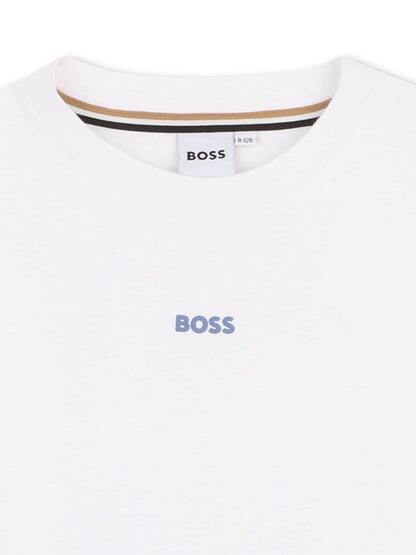 BOSS White Logo Crew Neck Short Sleeve T-Shirt image 3