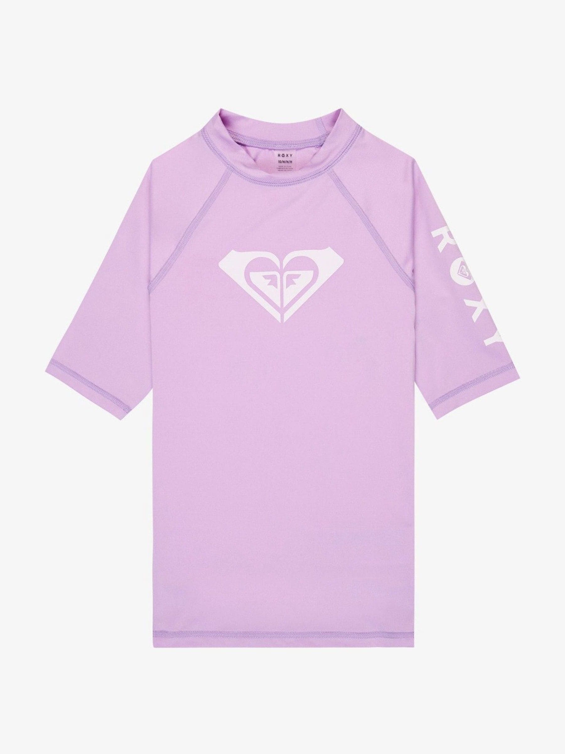 Dsiney Kidz - Roxy Purple Whole Hearted Short Sleeve Logo Rash Vest image 1