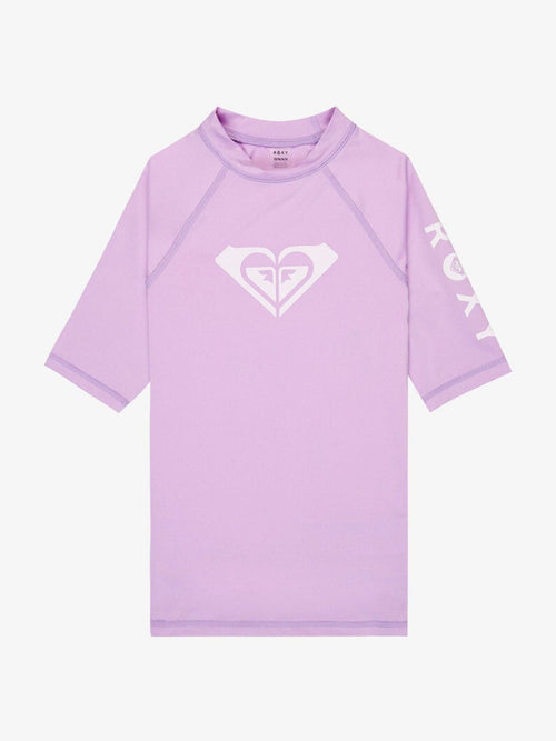 Dsiney Kidz - Roxy Purple Whole Hearted Short Sleeve Logo Rash Vest image 1