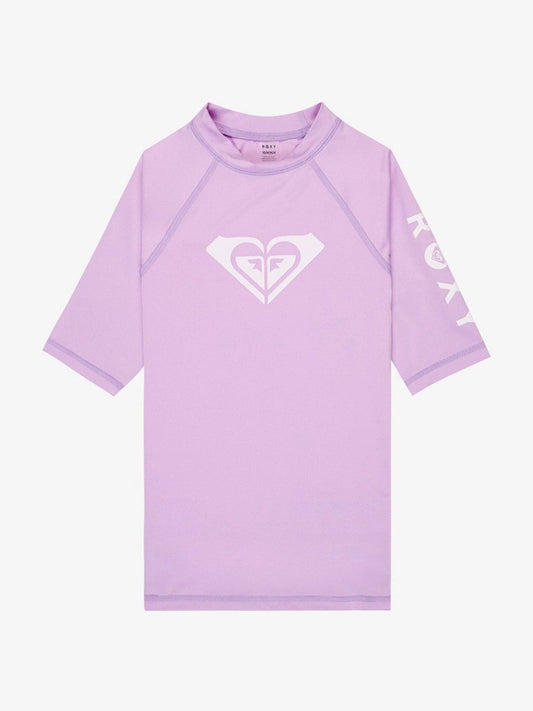 Dsiney Kidz - Roxy Purple Whole Hearted Short Sleeve Logo Rash Vest image 1