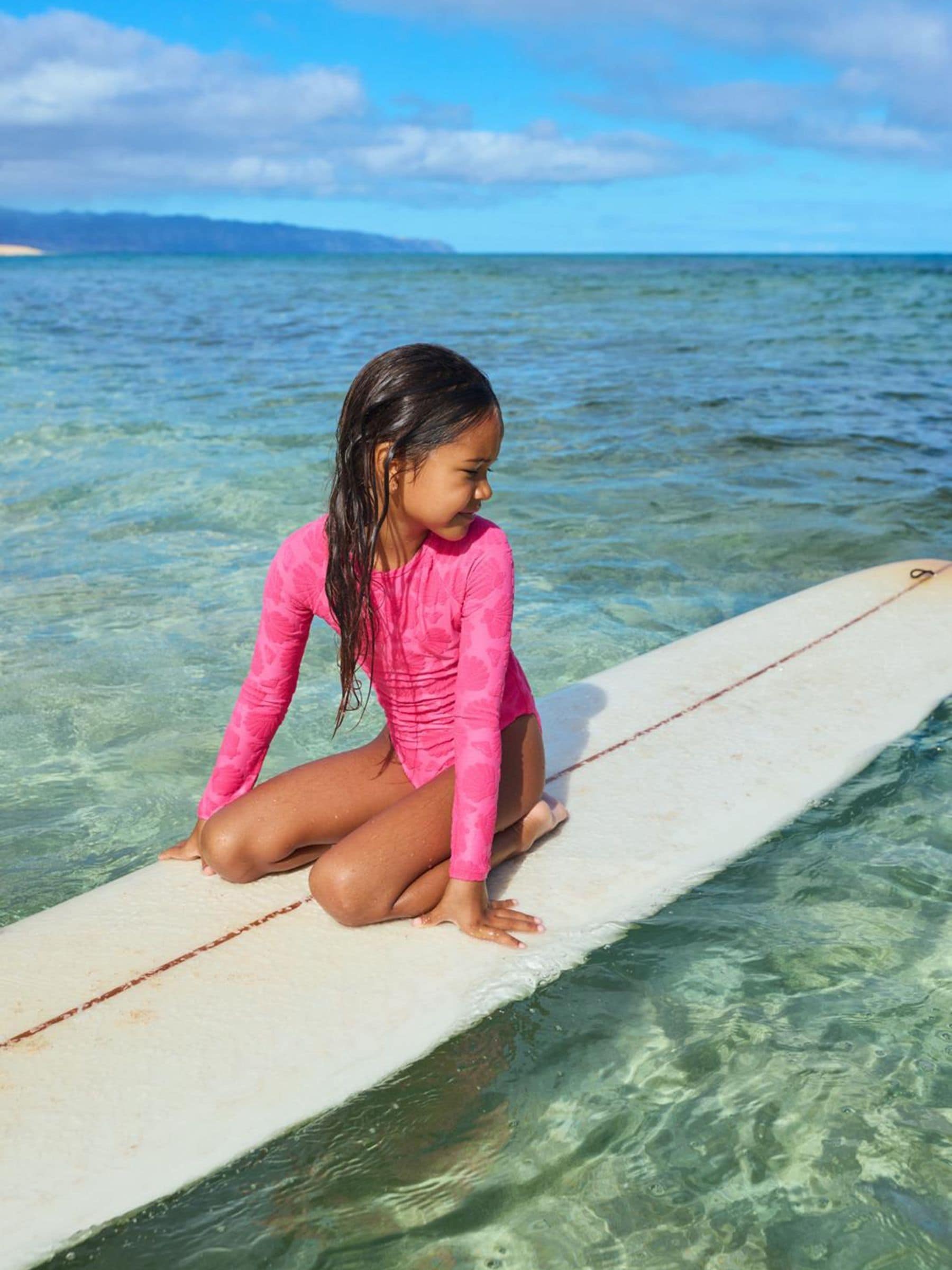 Roxy Pink Shell Dream Long Sleeve One Piece Swimsuit image 1