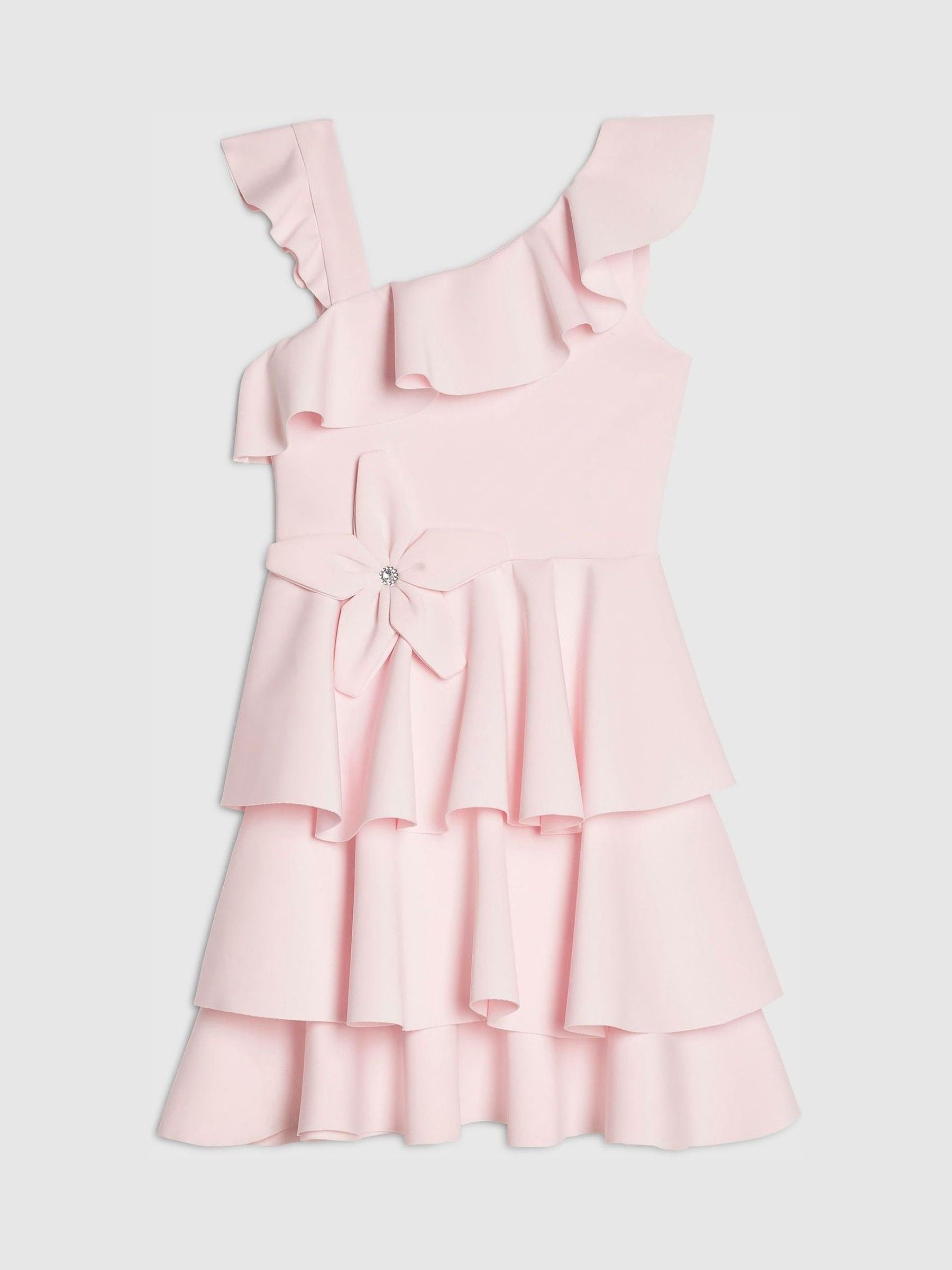 River Island Pink Asymmetric Scuba Dress image 1