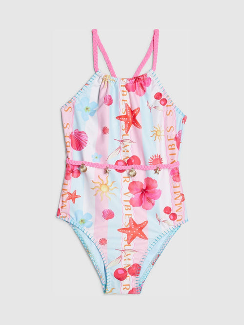 Dsiney Kidz - River Island Blue Stripe La Mer Swimsuit image 1