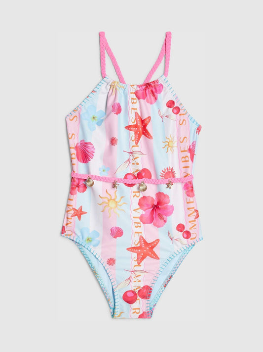Dsiney Kidz - River Island Blue Stripe La Mer Swimsuit image 1