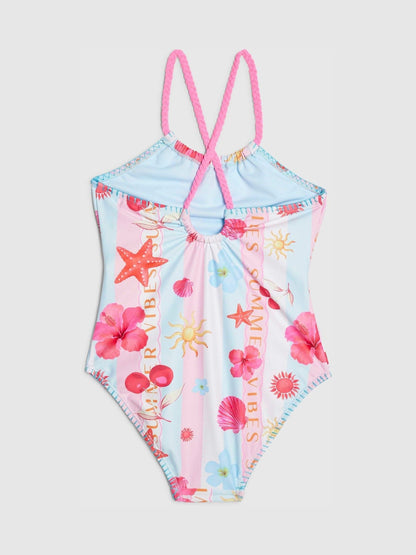 Dsiney Kidz - River Island Blue Stripe La Mer Swimsuit image 2