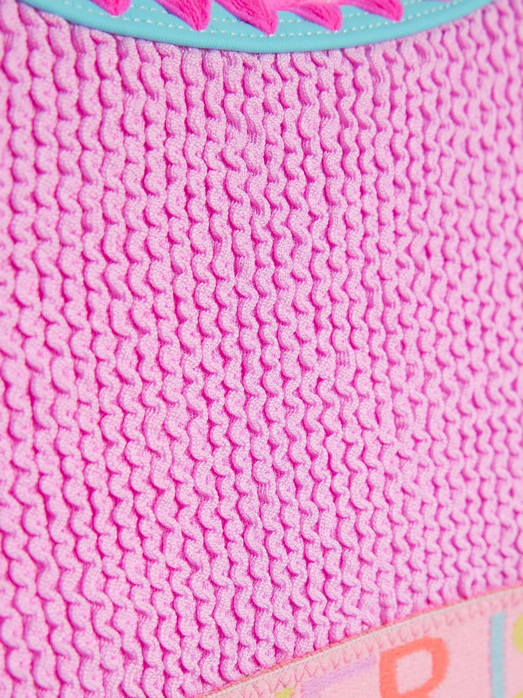 Dsiney Kidz - River Island Pink and Blue Colour Block Textured Logo Bikini image 3