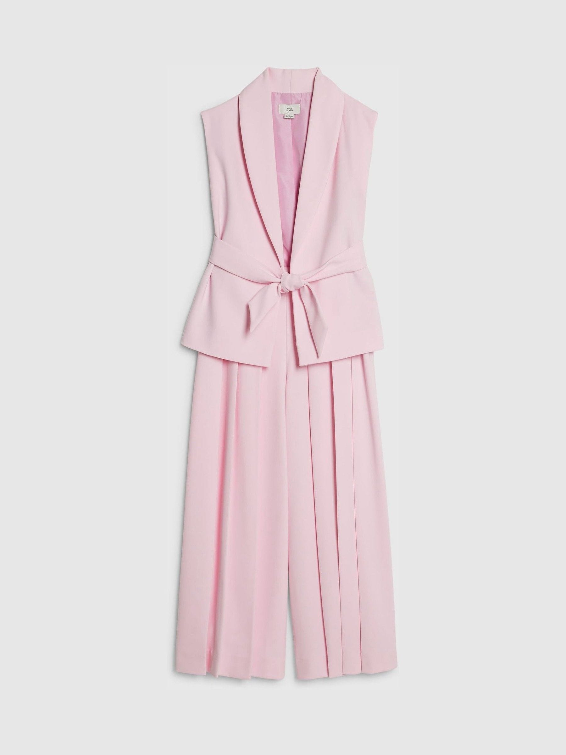 Dsiney Kidz - River Island Pink Sleeveless Blazer & Pleated Trousers Set image 1