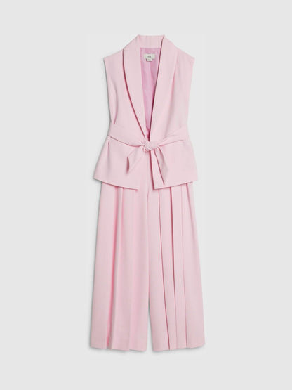 Dsiney Kidz - River Island Pink Sleeveless Blazer & Pleated Trousers Set image 1