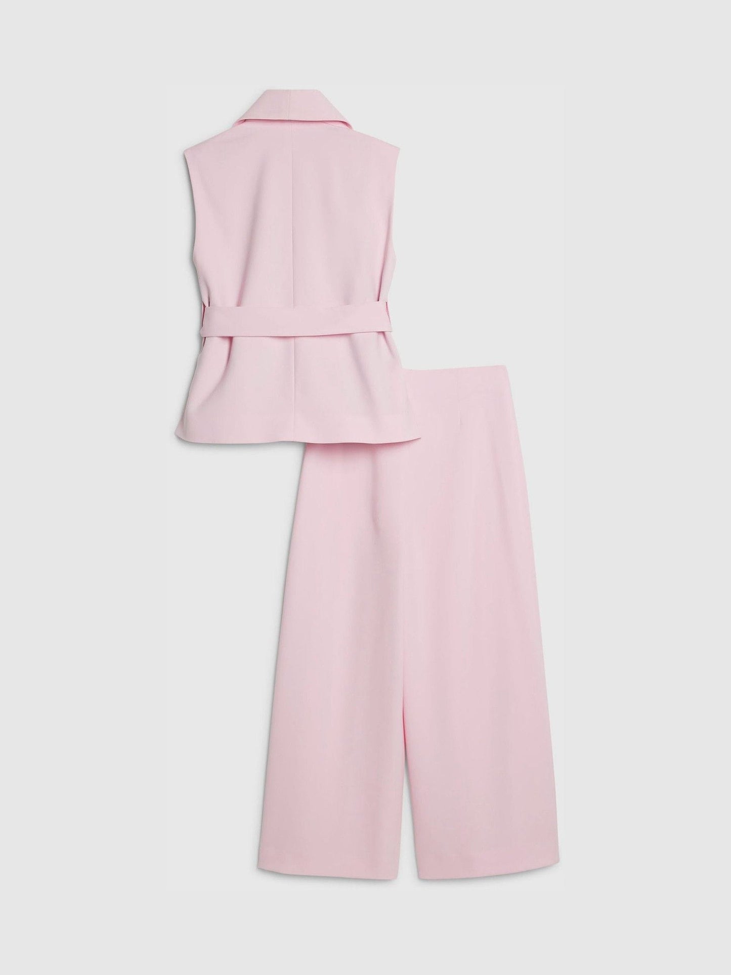 Dsiney Kidz - River Island Pink Sleeveless Blazer & Pleated Trousers Set image 3