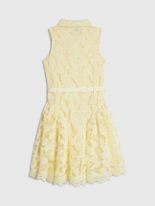 River Island Yellow Bow Lace Belted Prom Dress image 2