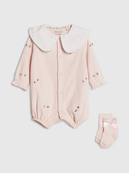 River Island Pink Collared Romperset image 1