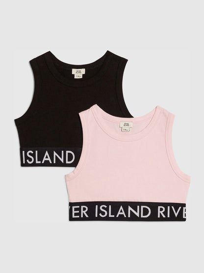 Dsiney Kidz - River Island Black Waistband Tank Top 2 Pack image 1