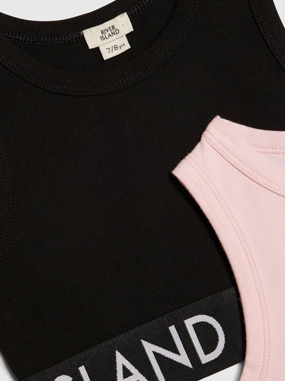 Dsiney Kidz - River Island Black Waistband Tank Top 2 Pack image 3