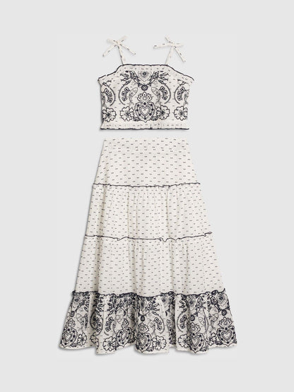 Dsiney Kidz - River Island White Mexicana Top & Maxi Skirt Set image 1