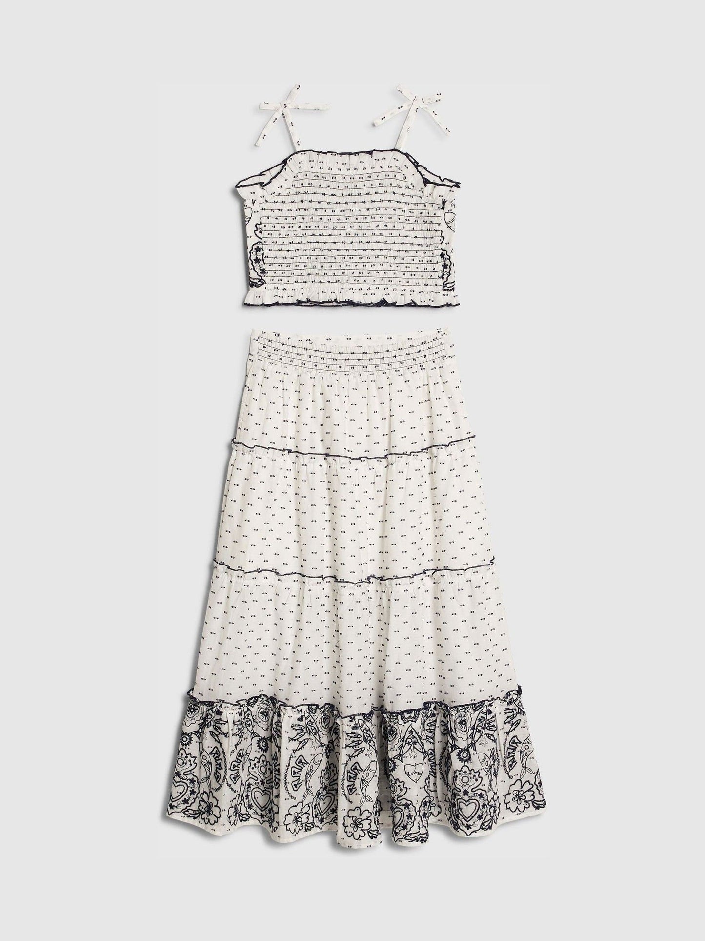 Dsiney Kidz - River Island White Mexicana Top & Maxi Skirt Set image 2