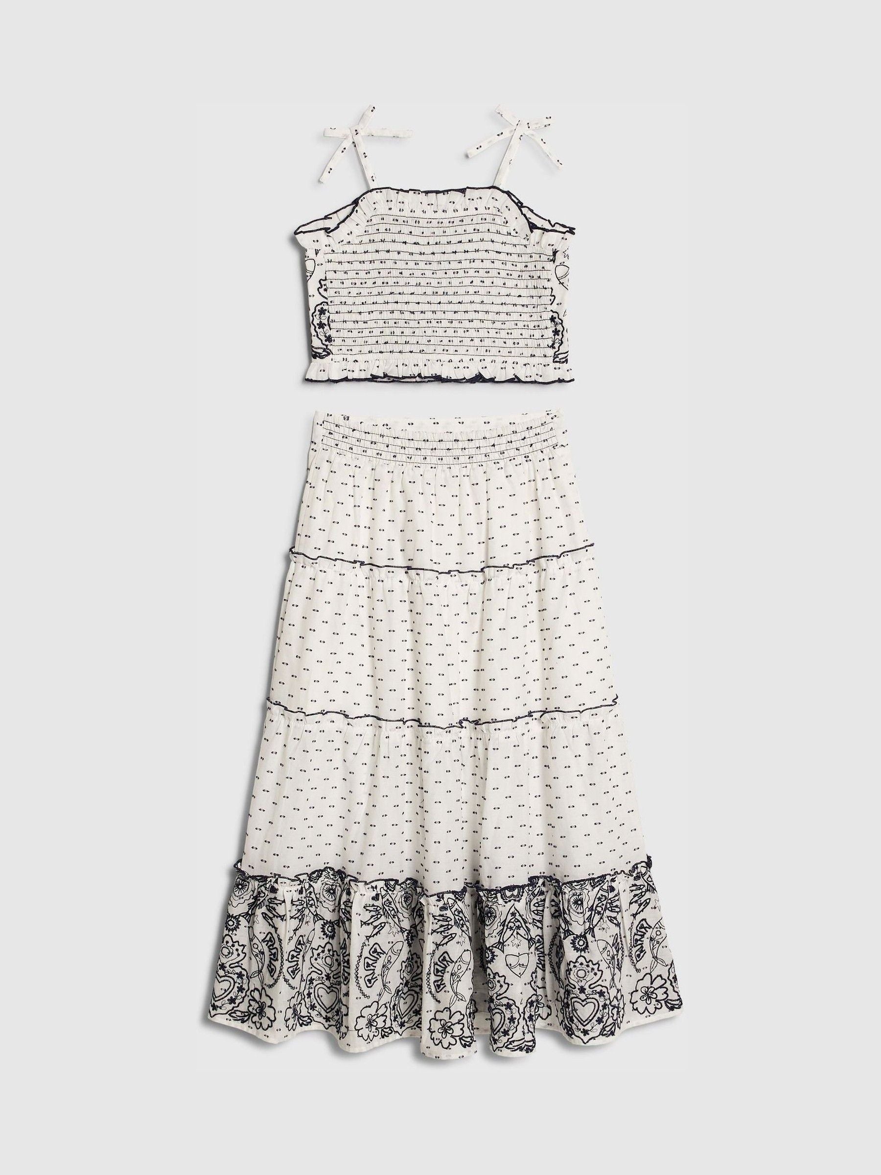 Dsiney Kidz - River Island White Mexicana Top & Maxi Skirt Set image 2