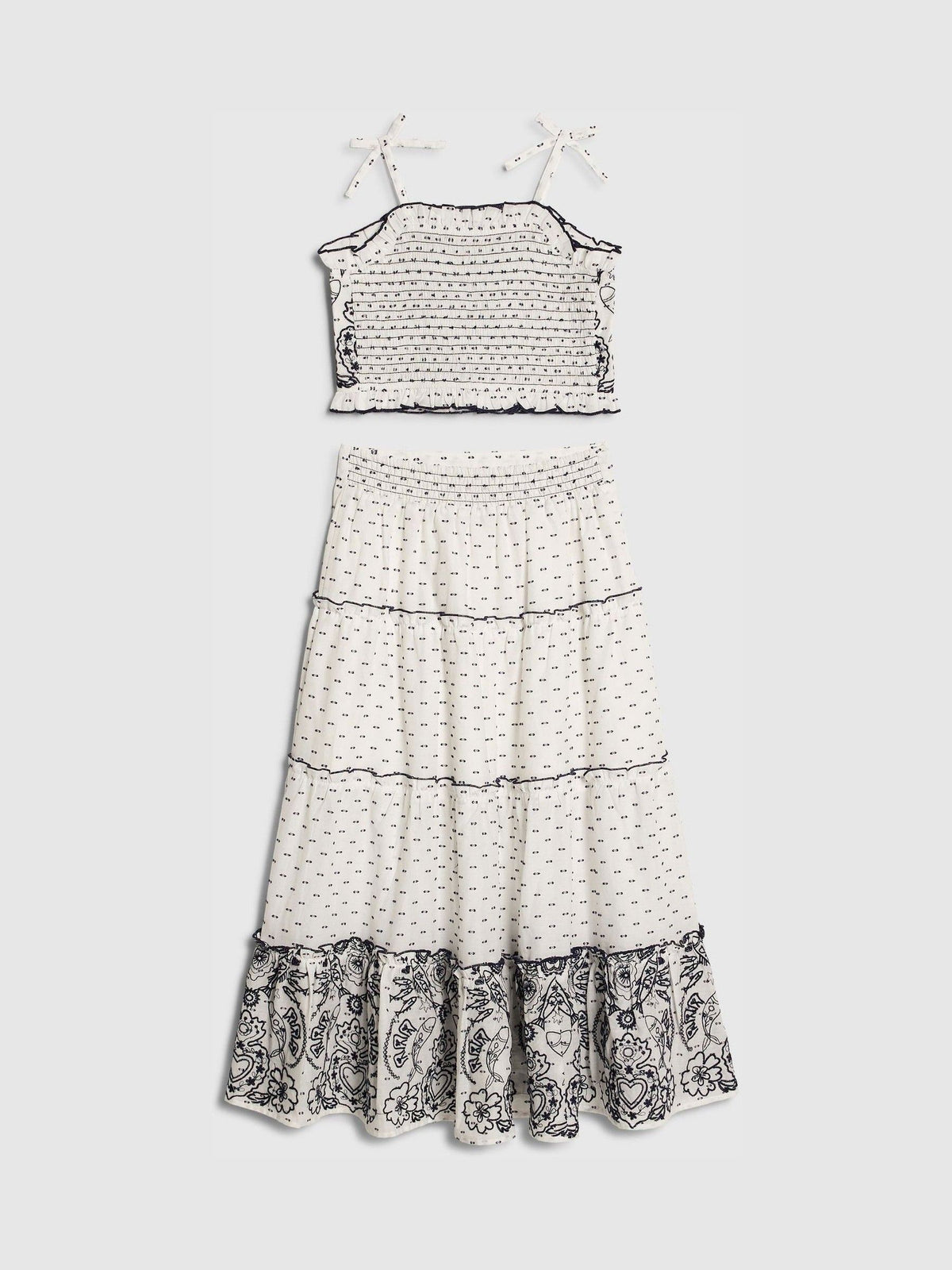 Dsiney Kidz - River Island White Mexicana Top & Maxi Skirt Set image 2