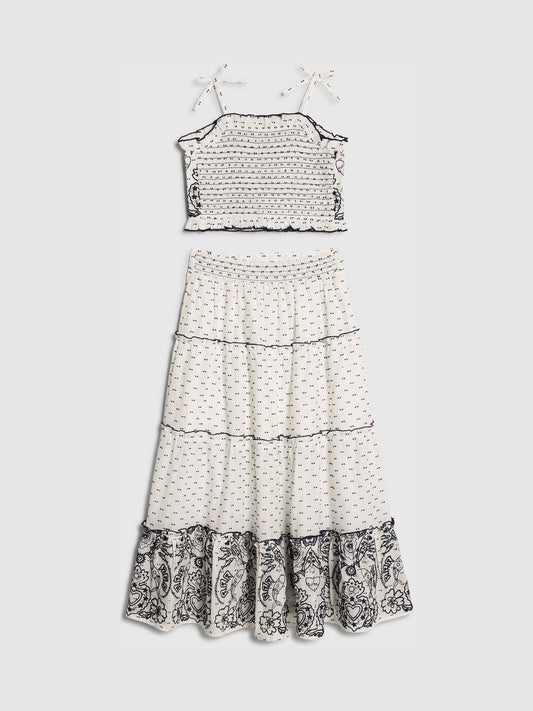 Dsiney Kidz - River Island White Mexicana Top & Maxi Skirt Set image 2
