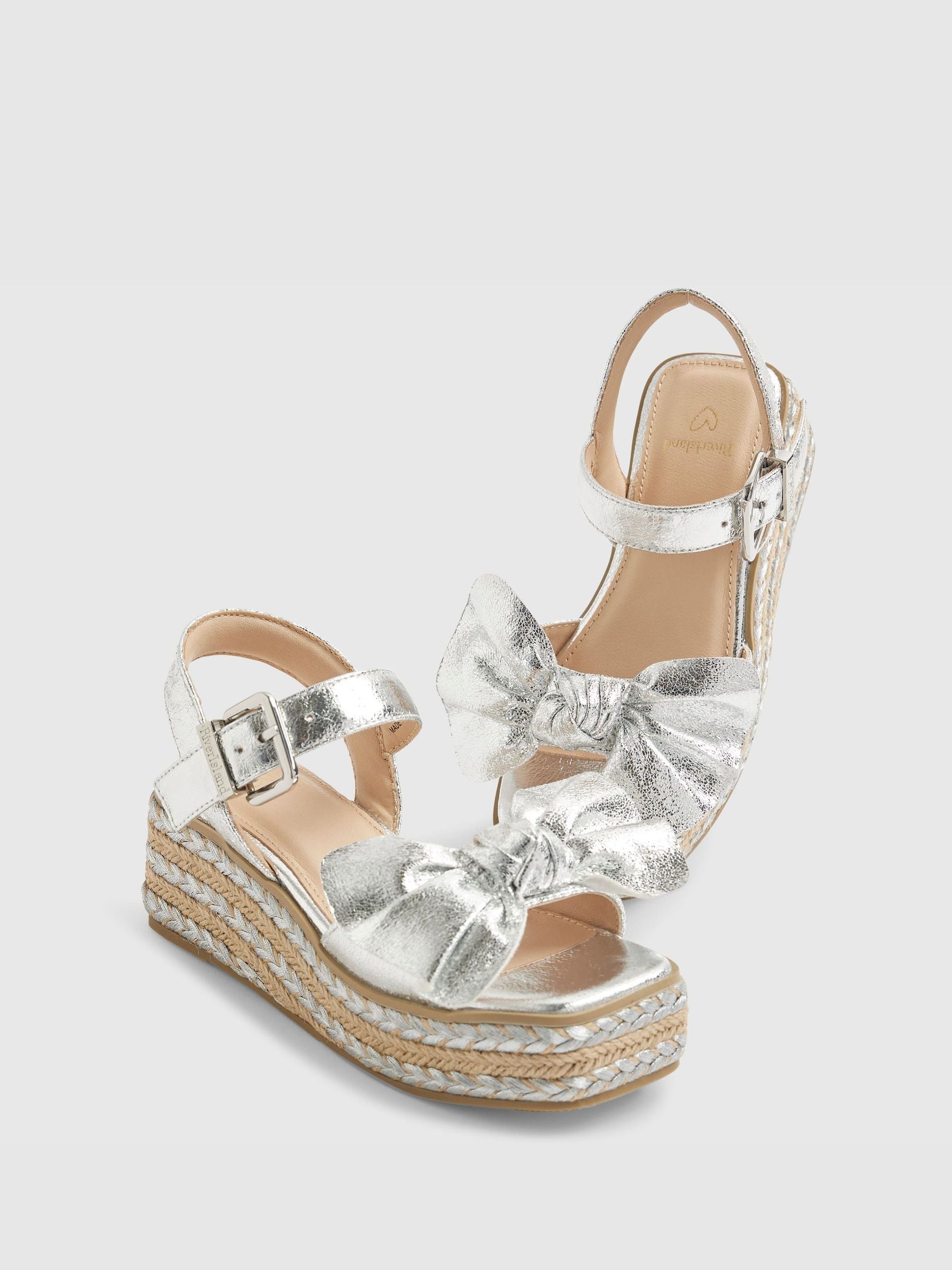 River Island Silver Wedge Sandals image 3