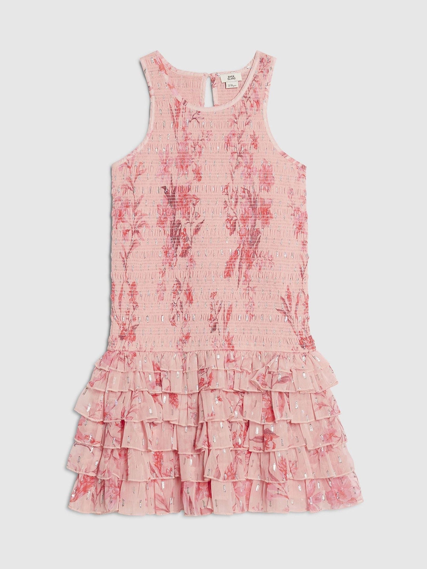 River Island Pink Chiffon Hem Rara Dress image 1