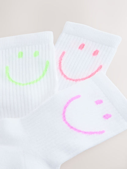 White Cotton Rich Cushioned Sole Ankle Socks 3 Pack image 2