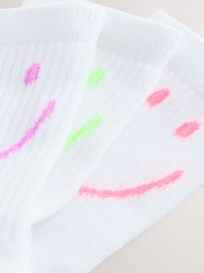 White Cotton Rich Cushioned Sole Ankle Socks 3 Pack image 3