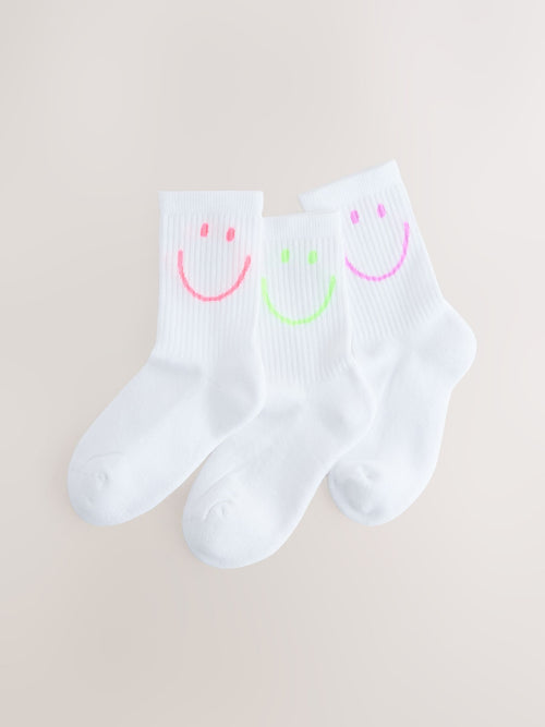 White Cotton Rich Cushioned Sole Ankle Socks 3 Pack image 1