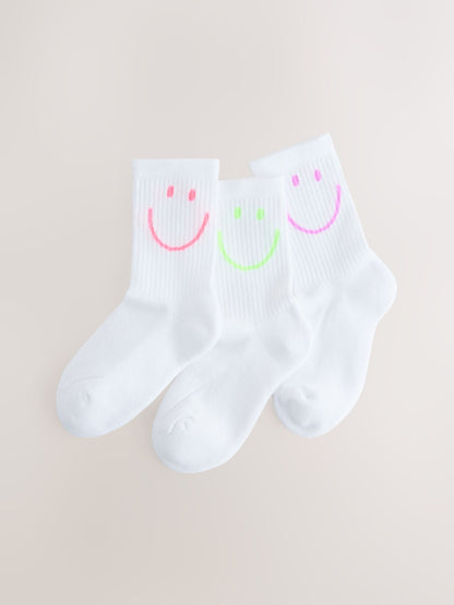 White Cotton Rich Cushioned Sole Ankle Socks 3 Pack image 1