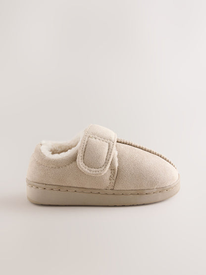Neutral Warm Lined Touch Fastening Cupsole Slippers image 2