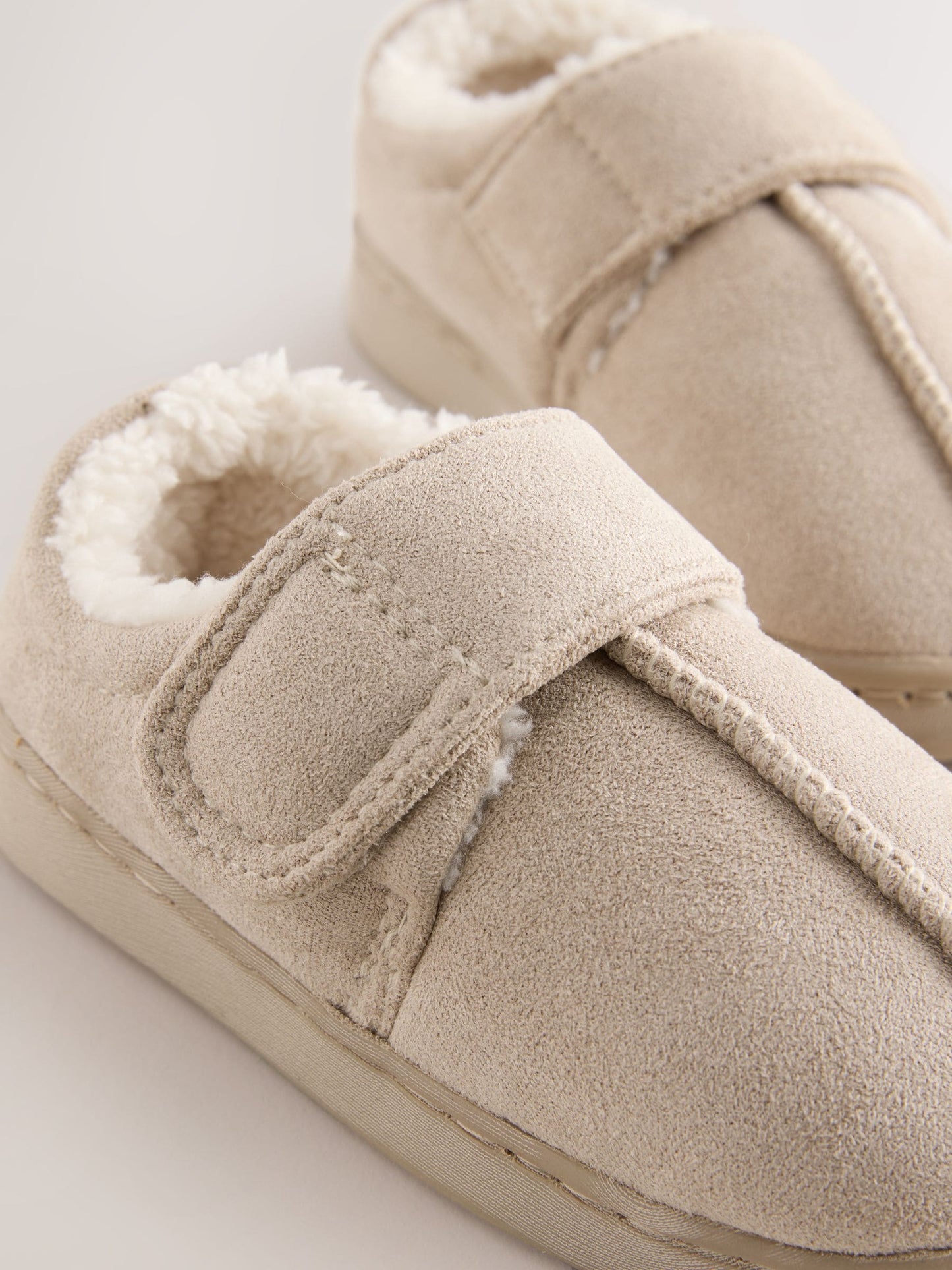 Neutral Warm Lined Touch Fastening Cupsole Slippers image 4