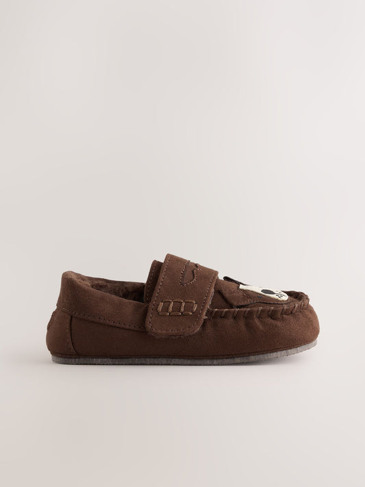 Dsiney Kidz - Brown Dog Touch Fastening Moccasin Slippers image 2