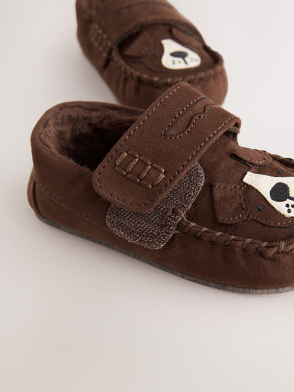 Dsiney Kidz - Brown Dog Touch Fastening Moccasin Slippers image 5