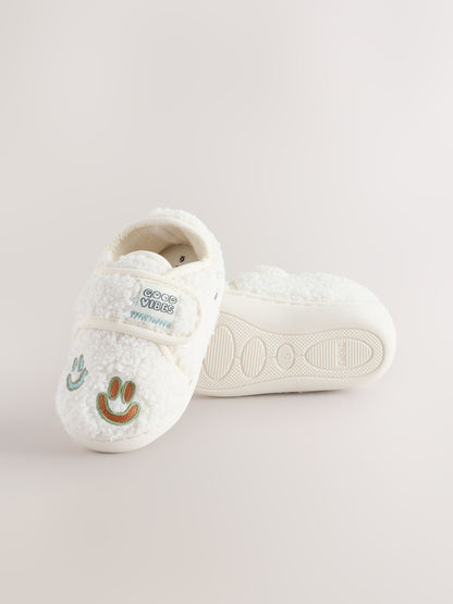 Dsiney Kidz - Neutral Borg Smiley Touch Fastening Cupsole Slippers image 3