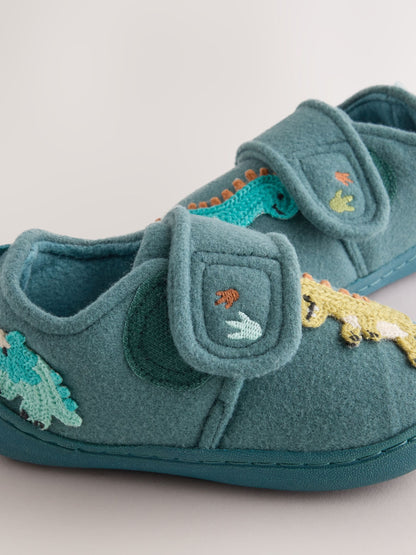 Dsiney Kidz - Teal Dino Touch Fastening Cupsole Slippers image 4